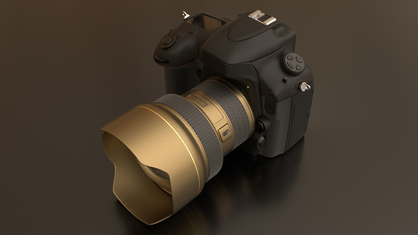 Render Of A Professional Photographic Digital Camera